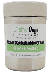 Deodoriser for Dogs, Dry Shampoo for dogs, flea control for dogs, tick control for dogs, Dishy Dogs Dry Shampoo